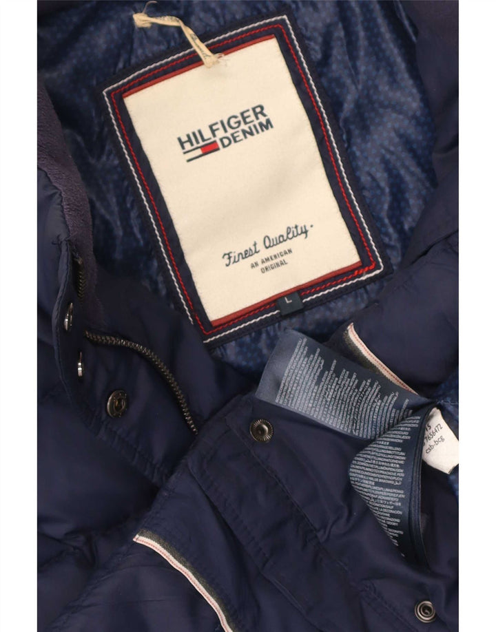 Tommy Hilfiger Chaqueta acolchada para mujer UK 40 Grande Poliéster azul marino