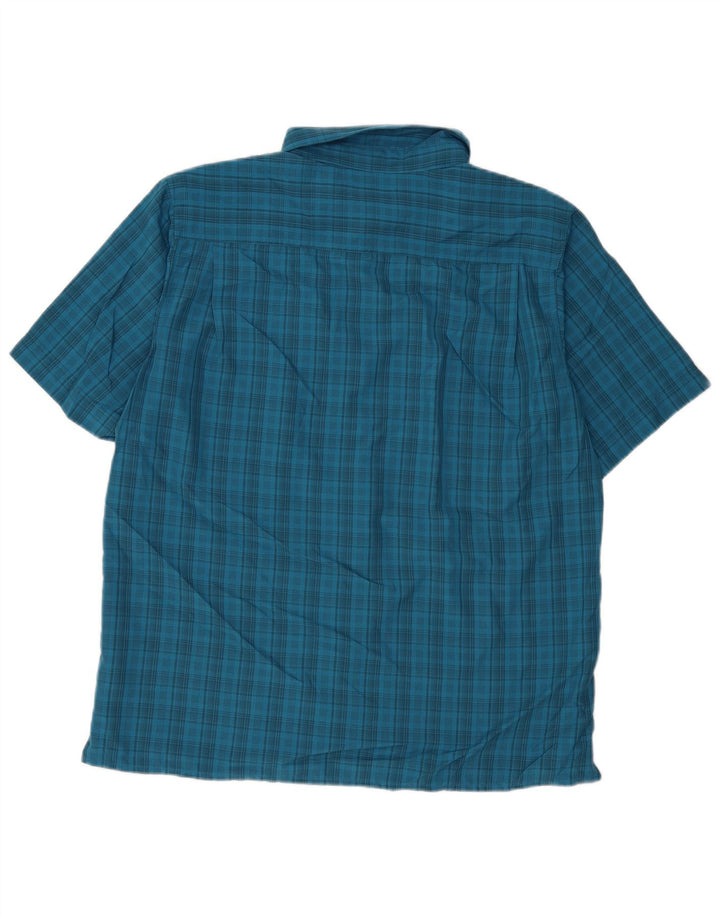 Eddie Bauer Camisa de manga corta para hombre Poliéster a cuadros azules grandes
