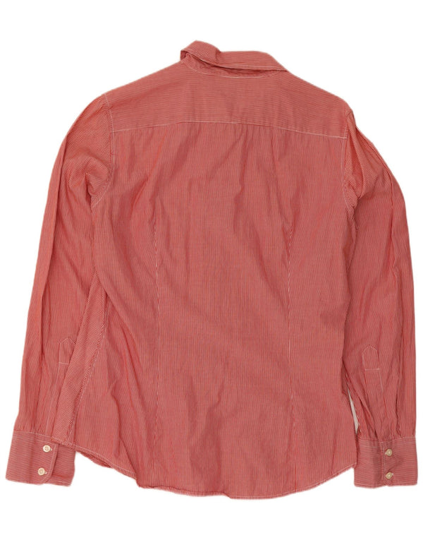 Camisa Benetton Mujer ES 40 XL Algodón Rayas Rojas