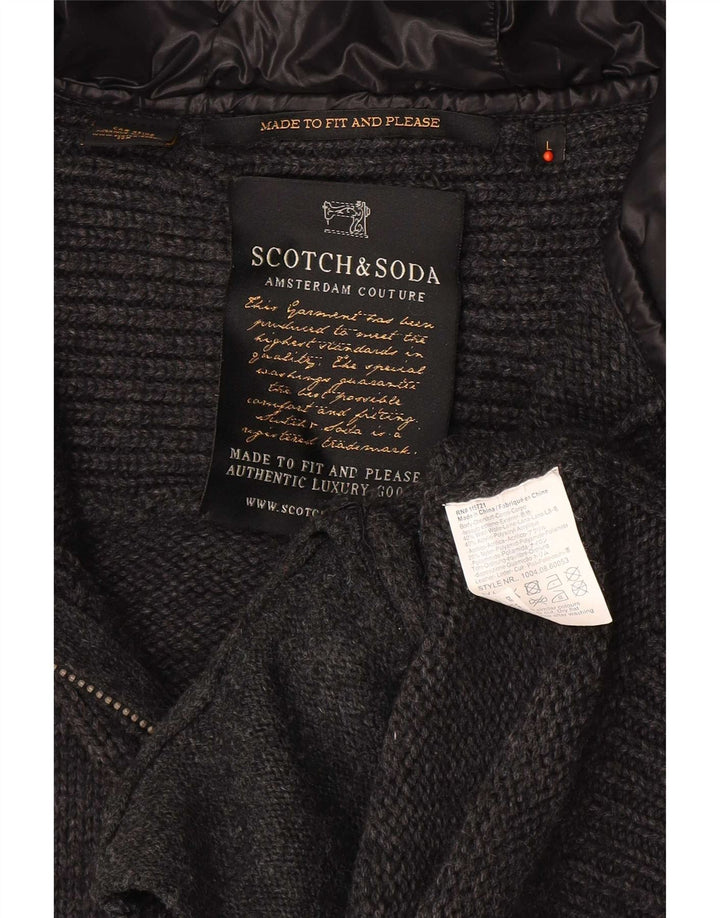 Scotch & Soda Cárdigan para hombre de lana gris grande