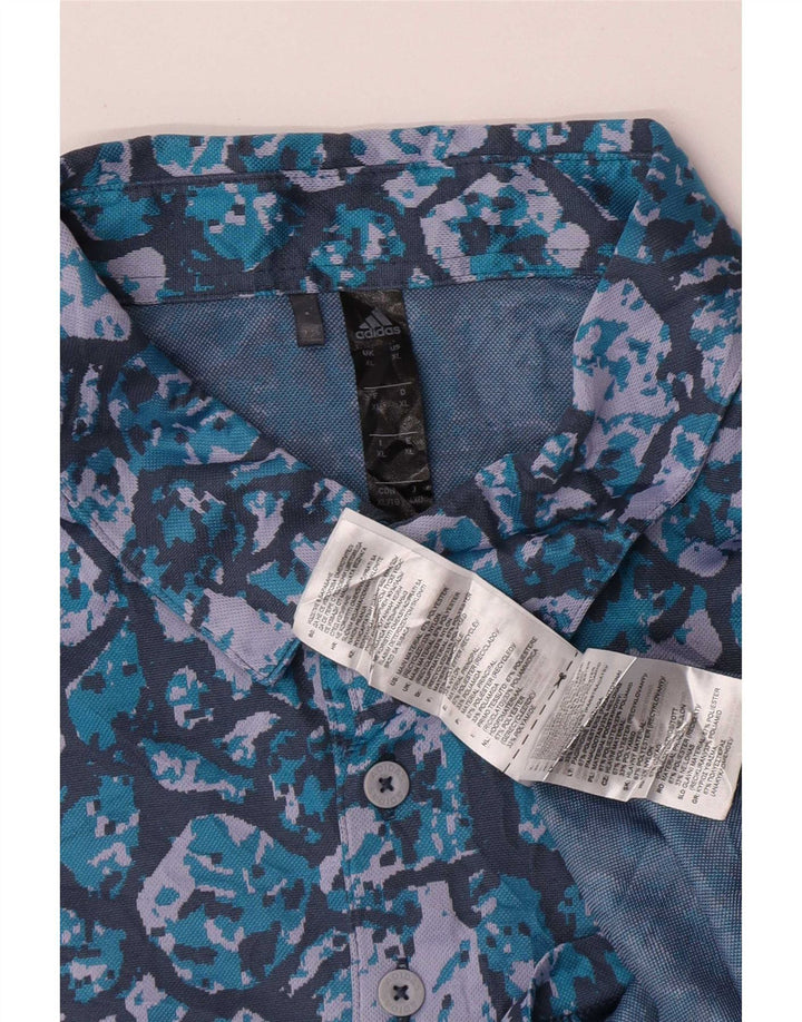 Adidas Polo con estampado abstracto para hombre XL Poliéster azul
