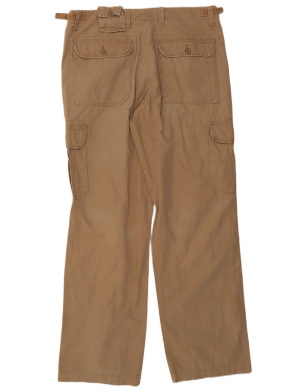 Zara Hombre Pantalón Cargo Recto EU 46 XL W36 L34 Algodón Beige