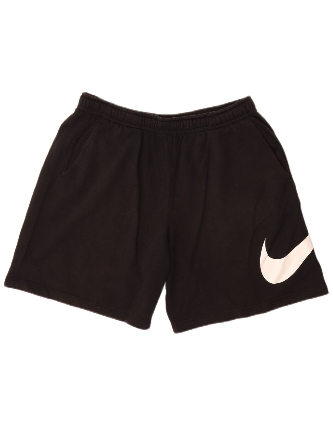 NIKE Pantalones cortos deportivos con gráficos para hombre, tamaño grande, algodón negro