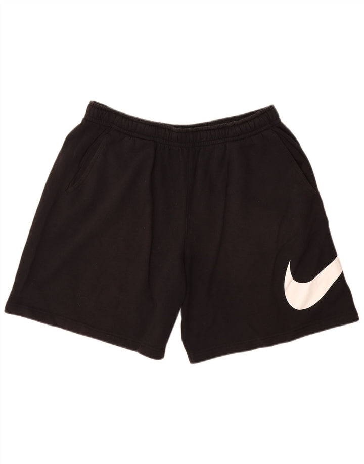 NIKE Pantalones cortos deportivos con gráficos para hombre, tamaño grande, algodón negro