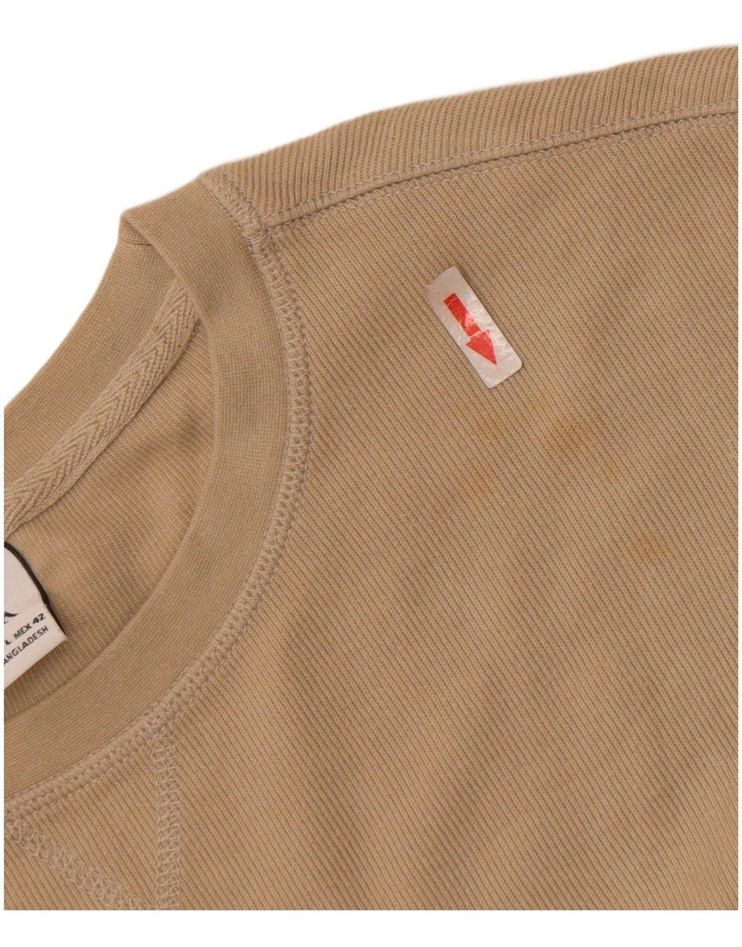 Zara Hombre Top Manga Larga Grande Algodón Beige