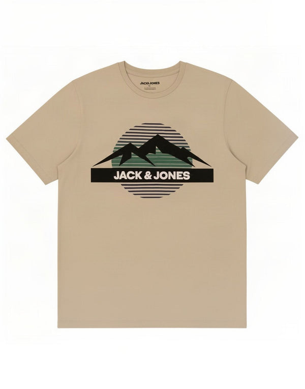 Jack & Jones Hombre Camiseta Gráfica Top Medium Off White Algodón