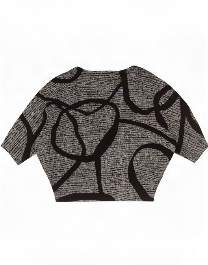 Phase Eight Blusa extragrande con estampado abstracto para mujer, talla 40, talla grande, color negro
