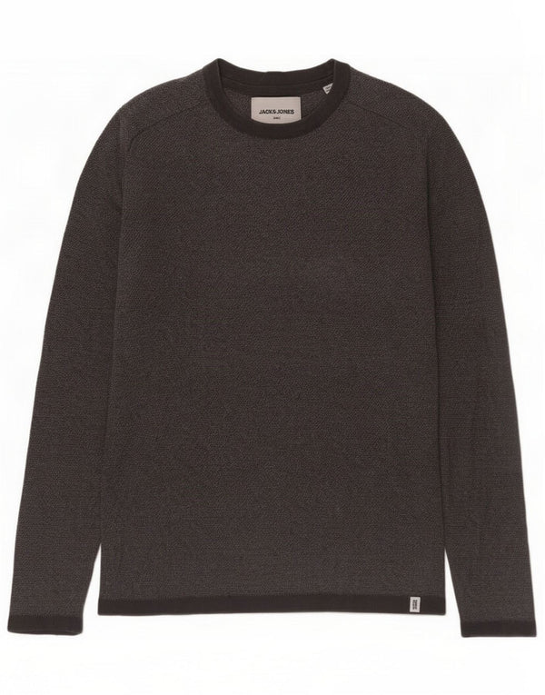 Jersey de cuello redondo para hombre Jack & Jones Small Grey Cotton