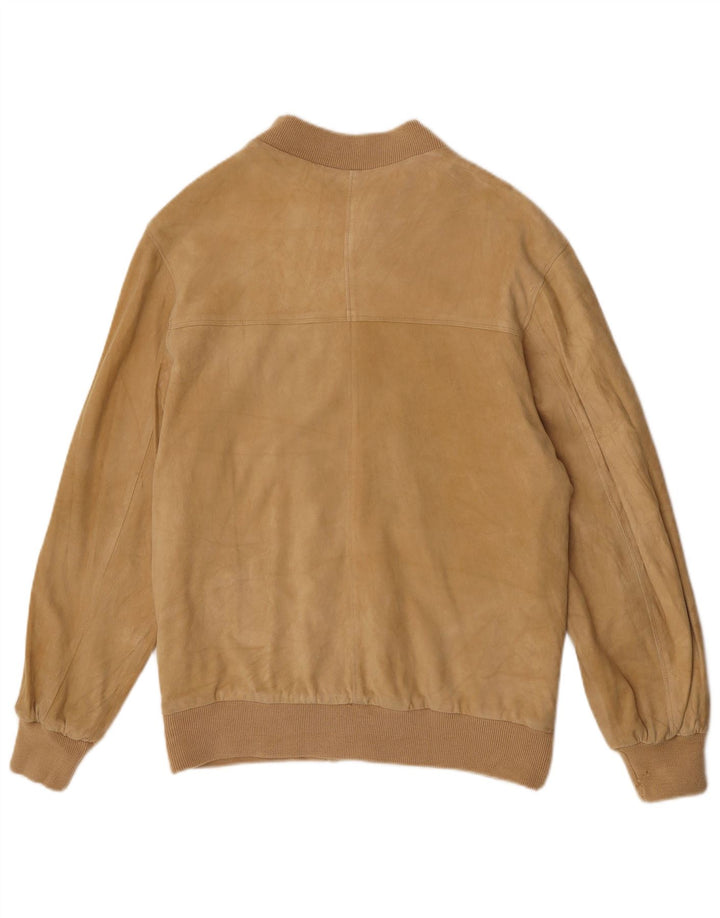 Vintage hombres ante bomber chaqueta Reino Unido 38 medio beige