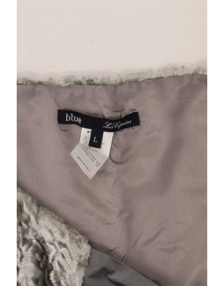Les Copains Chaqueta Bolero para Mujer UK 44 Grande Acetato Gris
