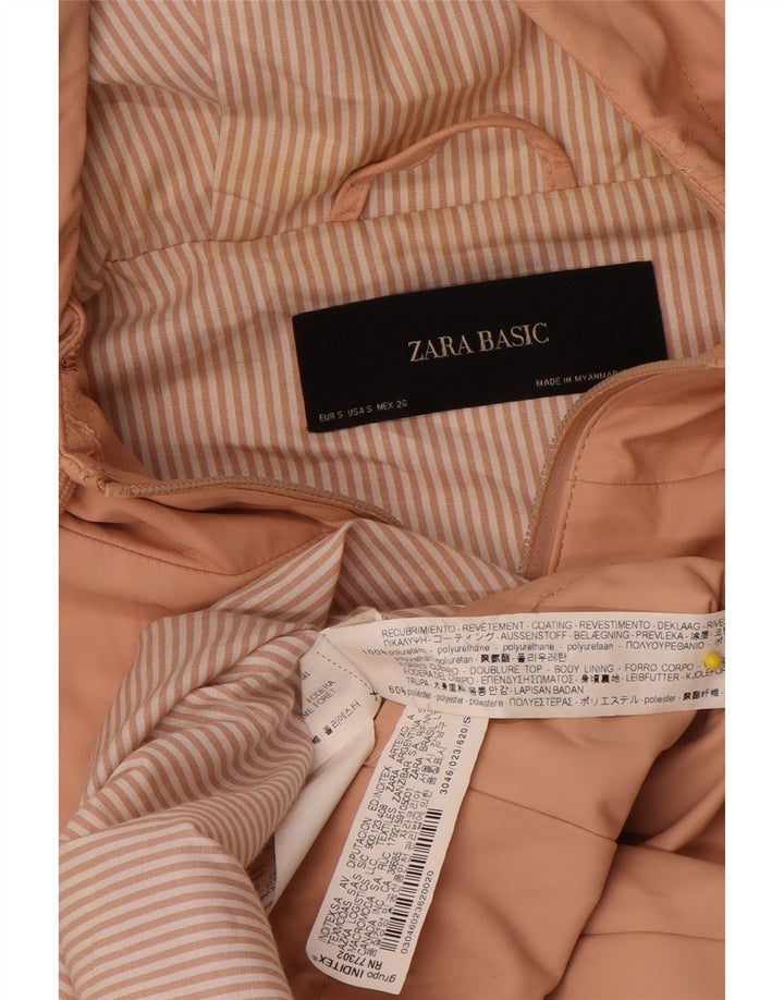 Zara Mujer Chubasquero Con Capucha UK 10 Small Rosa Poliuretano