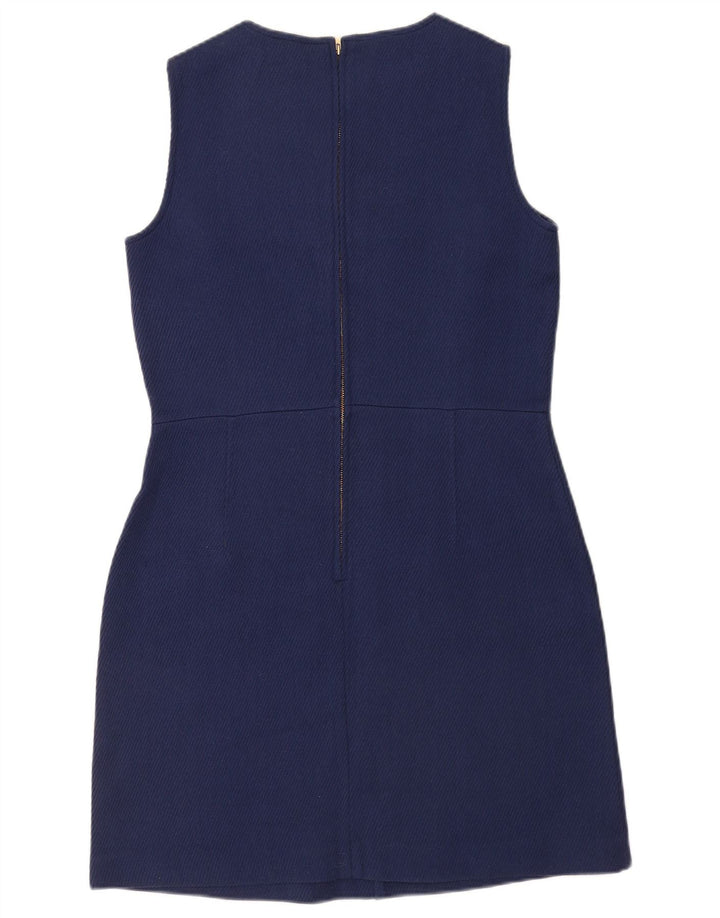 Massimo Dutti Vestido Tubo Sin Mangas Mujer EU 42 Grande Lana Azul Marino