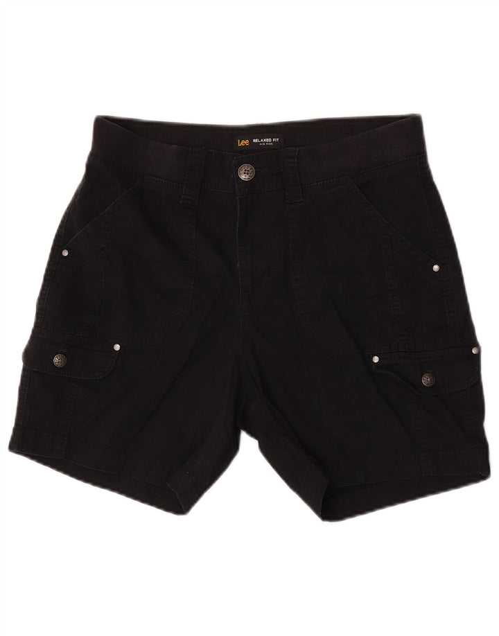 Lee Pantalones cortos cargo de talle medio para mujer, ajuste relajado, talla 6, mediana, W30, algodón negro