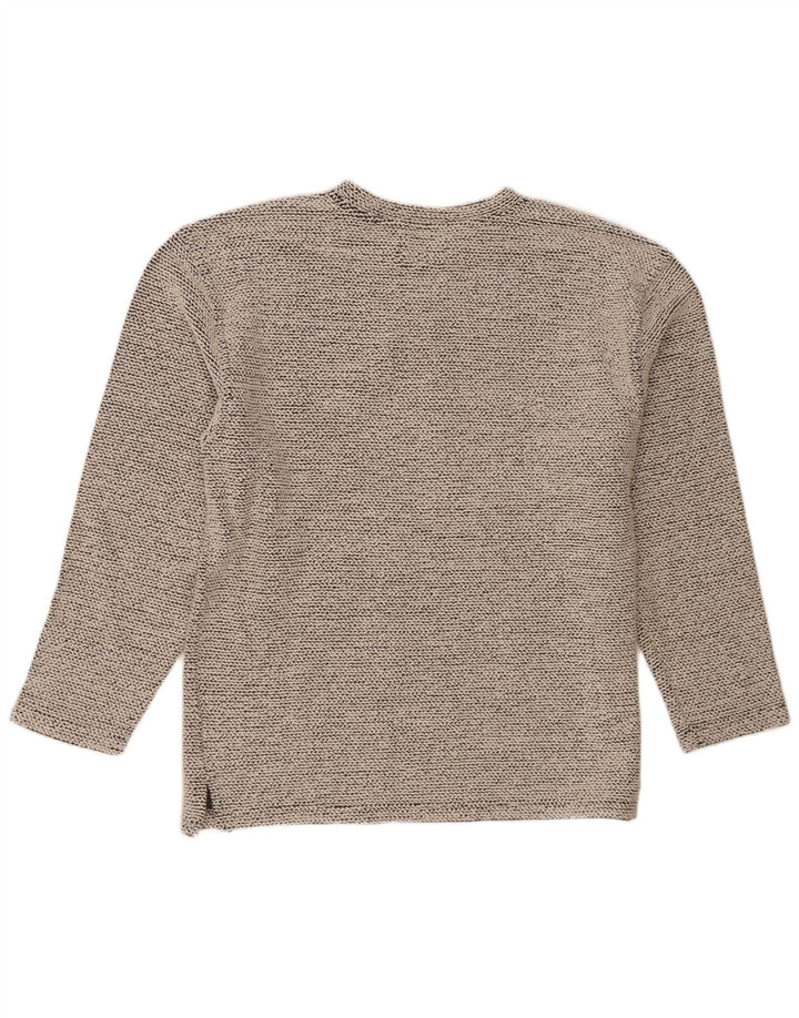 Weird Fish - Jersey de cuello redondo para hombre, talla grande, algodón blanco roto