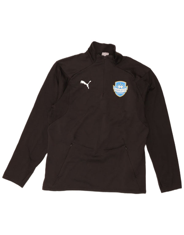 Puma Charlotte Soccer Academy - Sudadera gráfica para hombre, talla grande, color negro