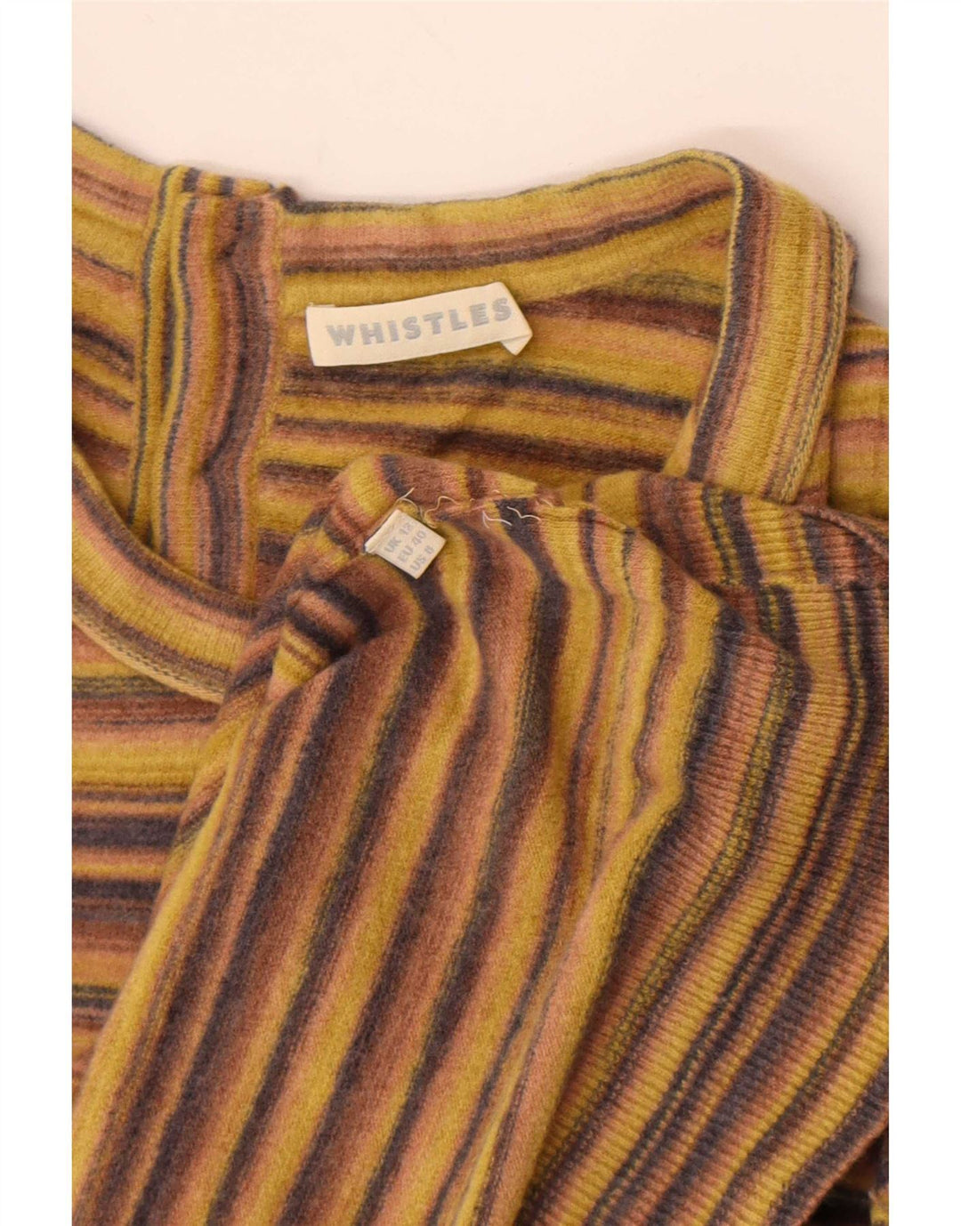 Whistles Suéter tipo jersey con cuello redondo para mujer Reino Unido 12 Mediano Rayas multicolores
