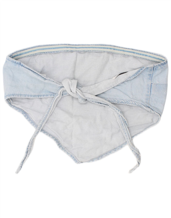 Zara Mujer Crop Top Denim Azul Medio Algodón