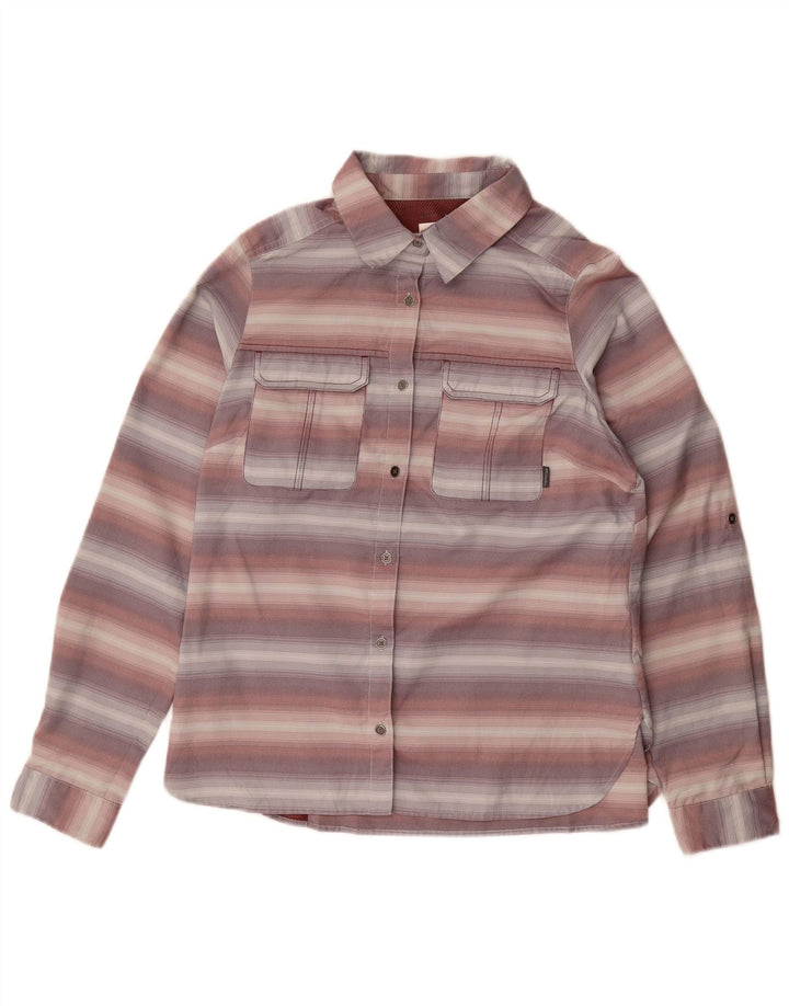 Camisa Columbia para mujer UK 44 Poliéster a rayas moradas medianas