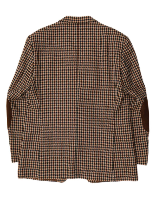 Piattelli Chaqueta tipo blazer de 2 botones para hombre IT 54 2XL Lana de pata de gallo marrón