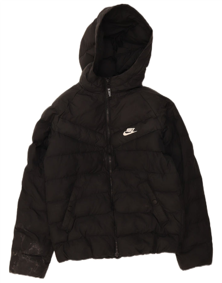 Nike Chaqueta acolchada con capucha para niños 12-13 años Grande Poliéster negro