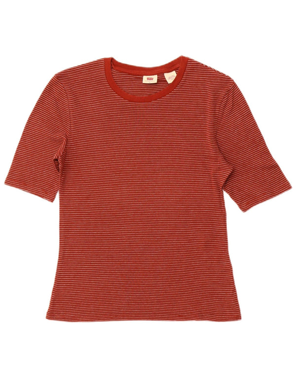 LEVI'S Camiseta para mujer Top UK 12 Medium Brown Stripes