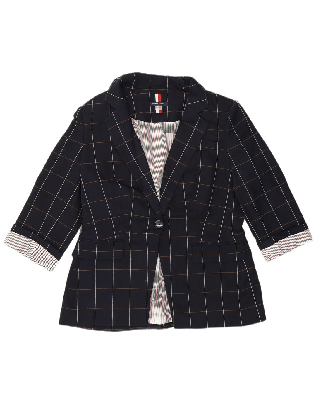 Tommy Hilfiger Chaqueta tipo blazer con 1 botón para mujer, talla 12, talla grande, color azul marino