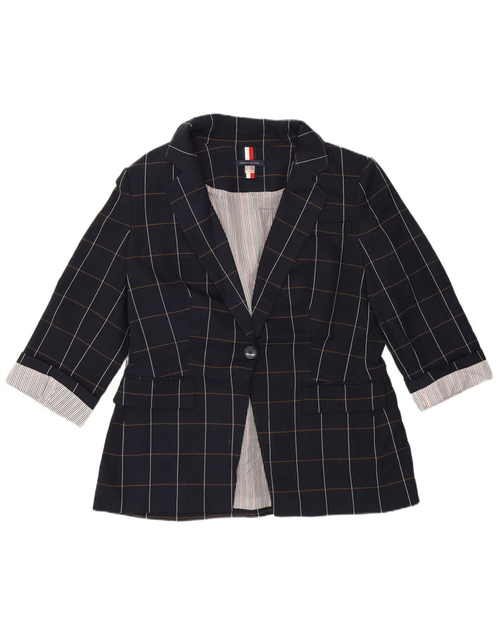 Tommy Hilfiger Chaqueta tipo blazer con 1 botón para mujer, talla 12, talla grande, color azul marino