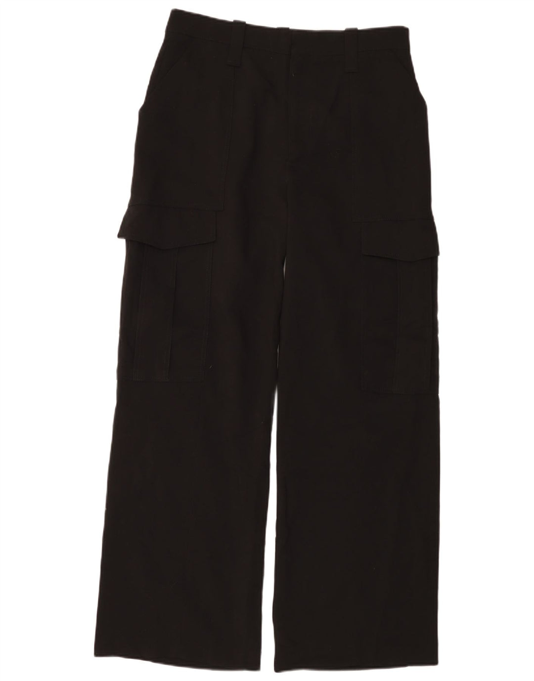 Zara Mujer Pantalones Cargo De Pierna Ancha Mediano W28 L30 Negro