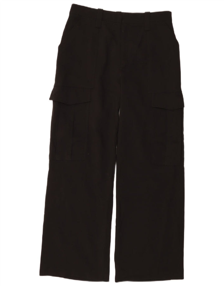 Zara Mujer Pantalones Cargo De Pierna Ancha Mediano W28 L30 Negro