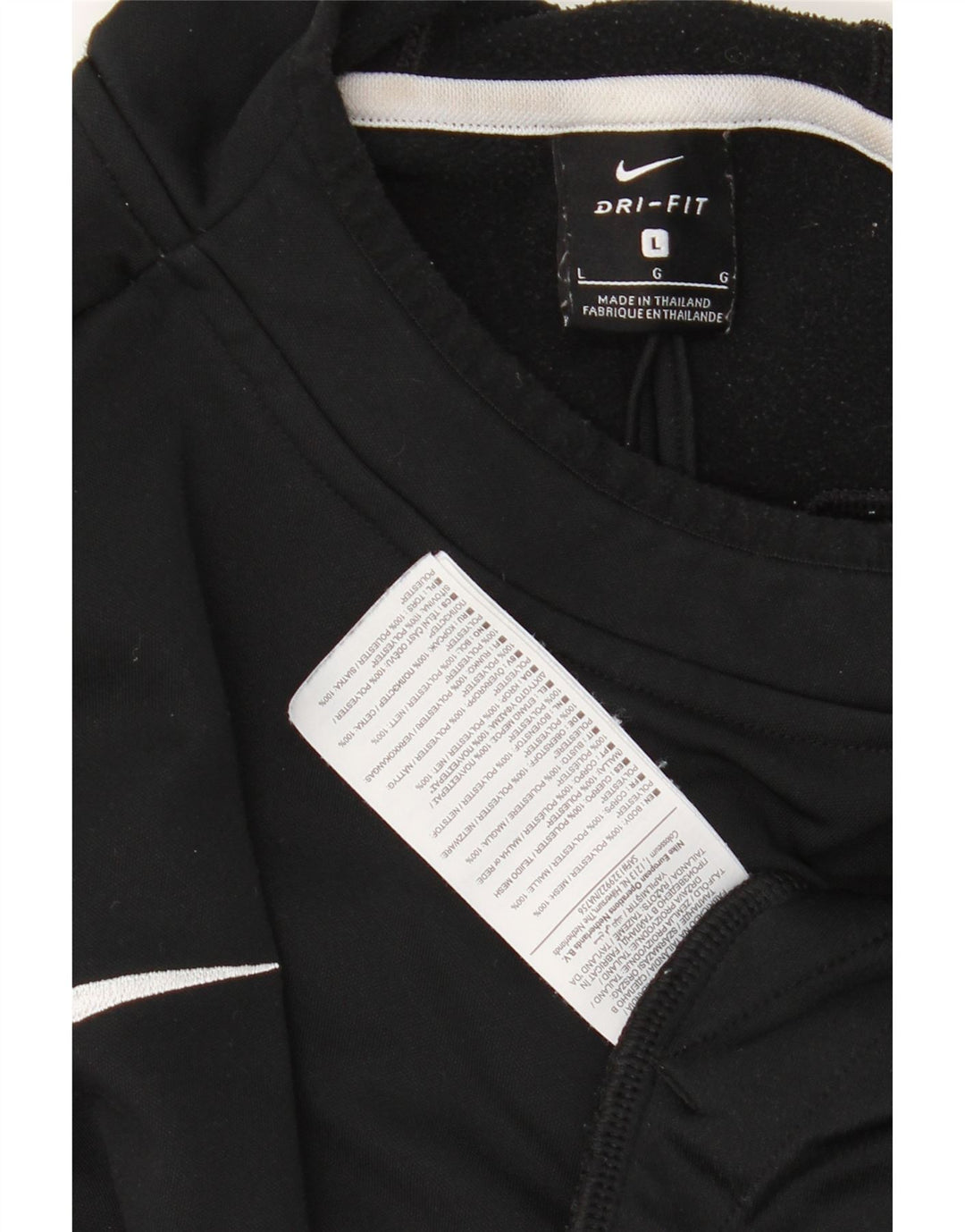 NIKE Sudadera con capucha Dri Fit para hombre, talla grande, color negro, poliéster