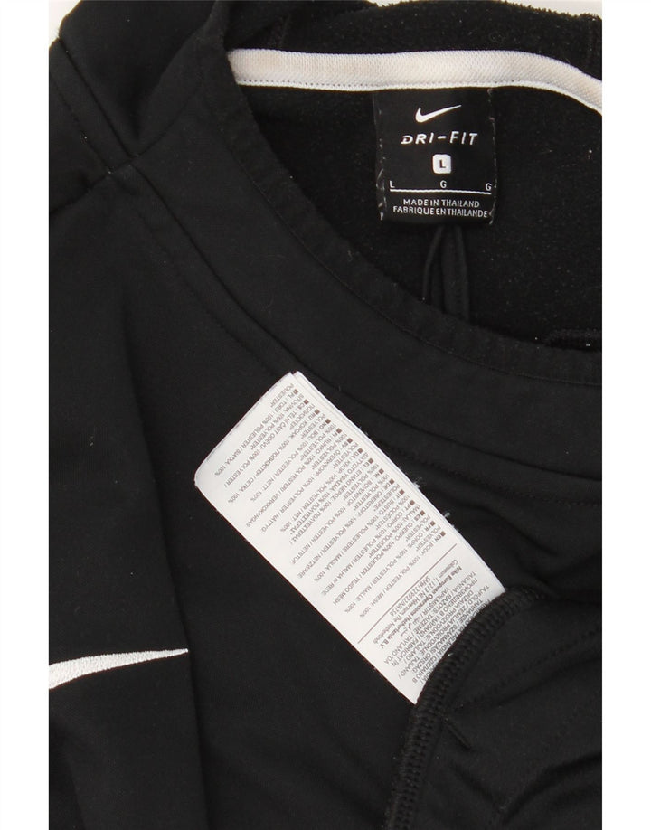 NIKE Sudadera con capucha Dri Fit para hombre, talla grande, color negro, poliéster