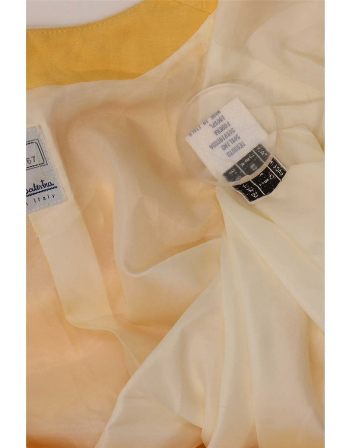 Renato Balestra Chaqueta Blazer de Manga Corta para Mujer IT 46 Grande Amarillo