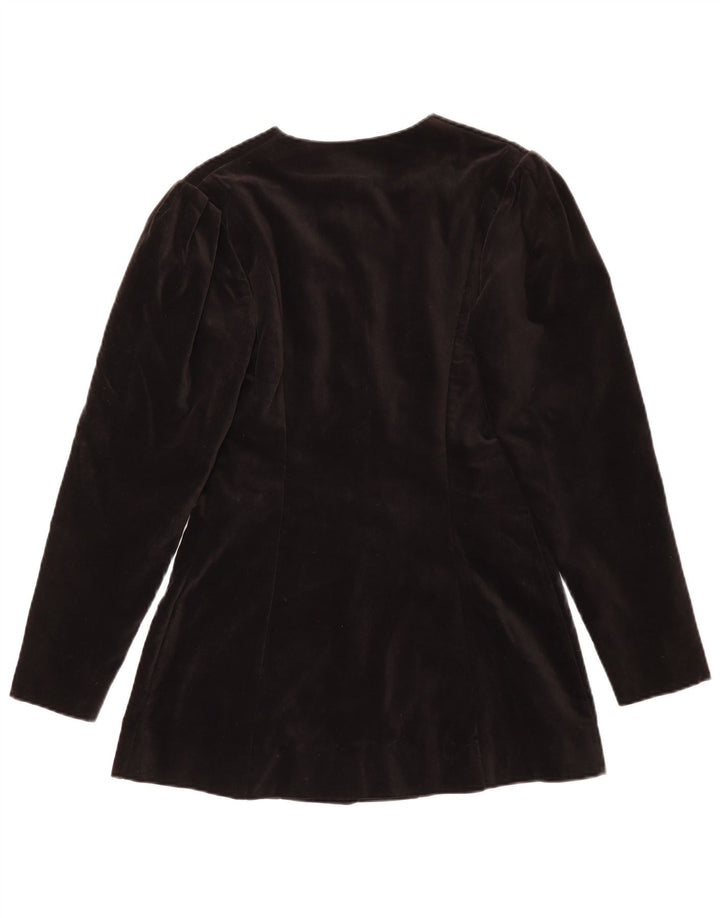Laura Ashley Chaqueta Blazer de Terciopelo de 5 Botones para Mujer UK 10 Small Black Cotton