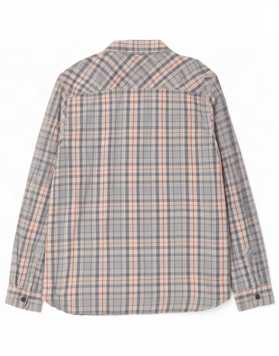 Weird Fish Camisa de franela para hombre 2XL Algodón a cuadros azul