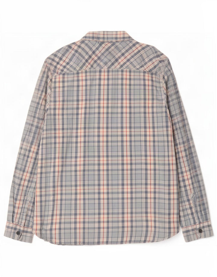 Weird Fish Camisa de franela para hombre 2XL Algodón a cuadros azul