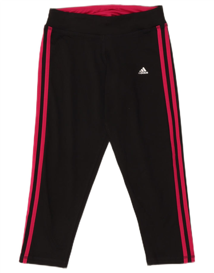 Adidas - Leggings capri Climalite para mujer, talla 8/10, poliéster negro pequeño