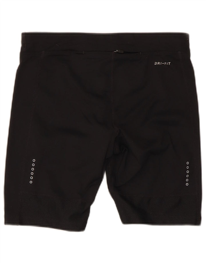 Nike - Pantalones cortos deportivos Dri Fit para mujer, talla 10, poliéster negro pequeño