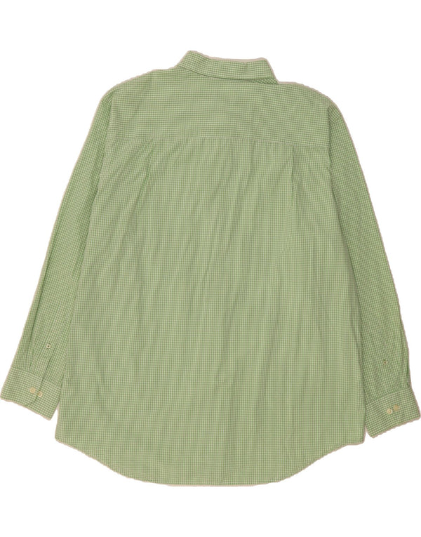 IZOD Mens Tall Shirt 2XL Green Check Cotton