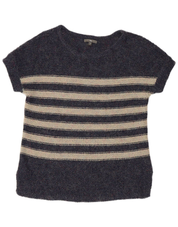 Gap Jersey de Manga Corta con Cuello Redondo para Mujer UK 6 XS Azul Marino Rayas
