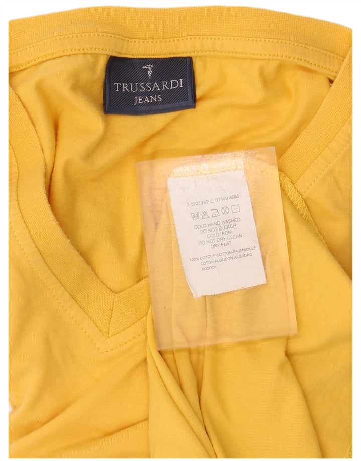 TRUSSARDI JEANS Camiseta gráfica para hombre Top de algodón amarillo medio