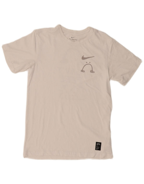 NIKE Camiseta Dri Fit Graphic para Hombre Top pequeño de algodón Blanco