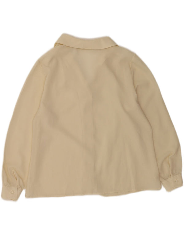 Blusa vintage para mujer IT 47 XL Poliéster beige