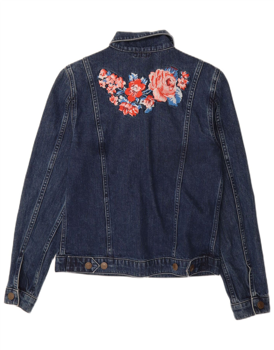 Cath Kidston Chaqueta vaquera para mujer UK 8 Small Azul marino Floral Algodón