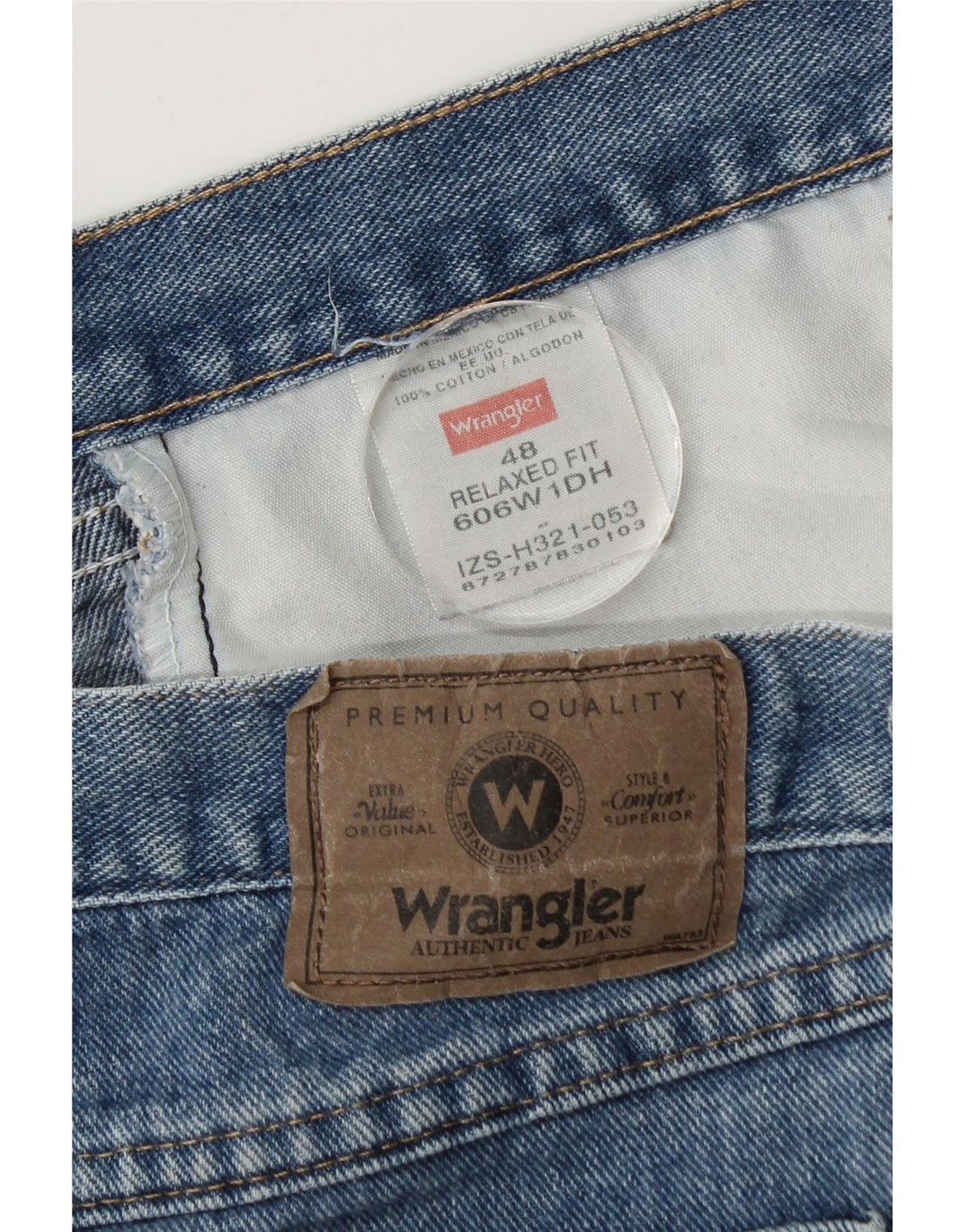 WRANGLER Pantalones cortos de mezclilla de ajuste relajado para hombre W48 4XL Algodón azul