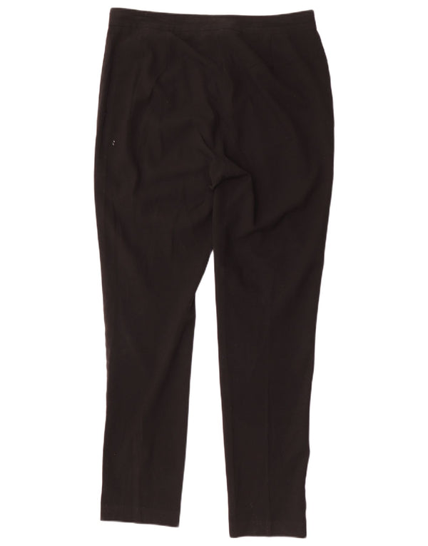 Marks & Spencer Pantalones informales ajustados para mujer UK 12 Medium W32 L31 Negro