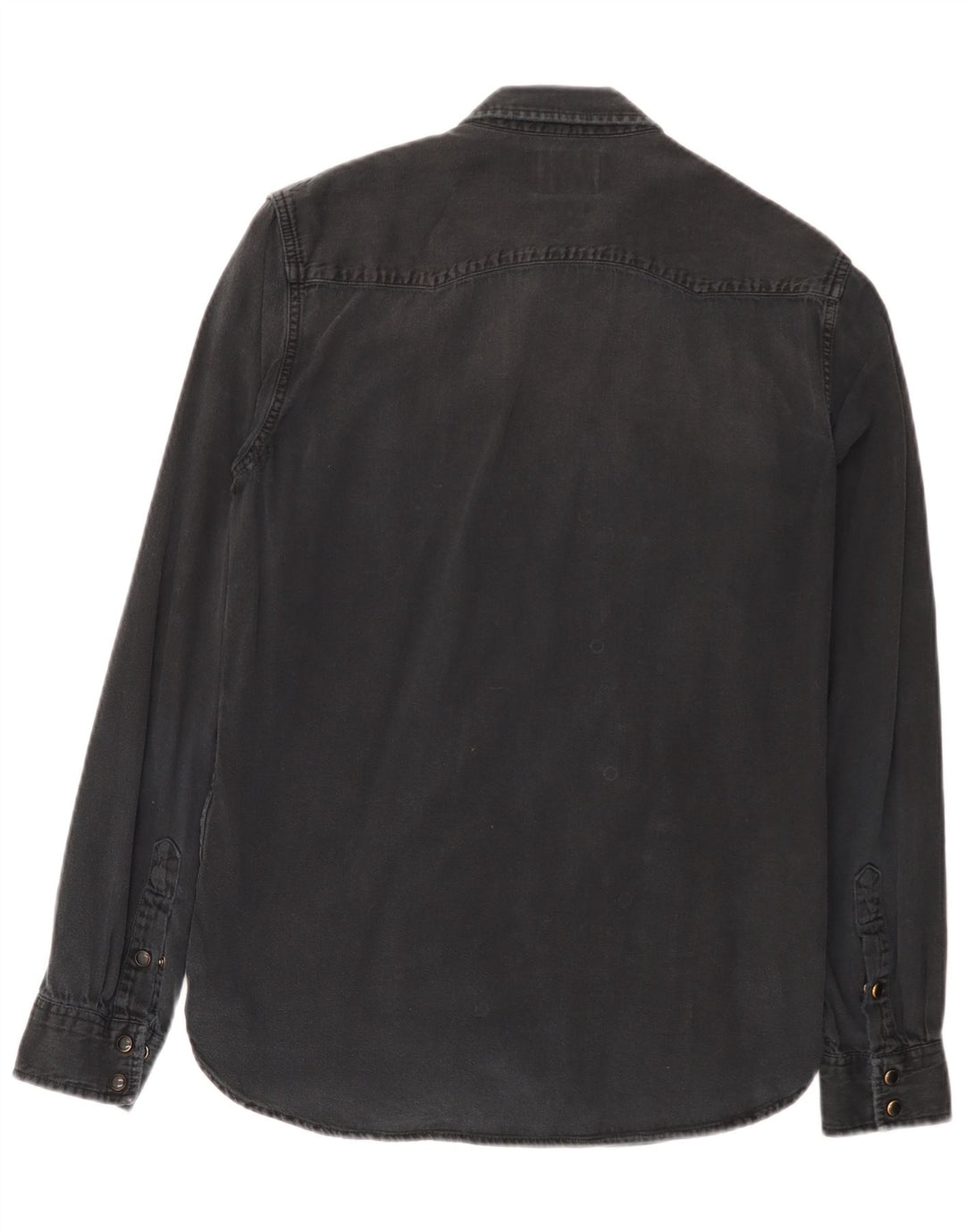 Zara Hombre Camisa Vaquera Slim Fit Negro Mediano