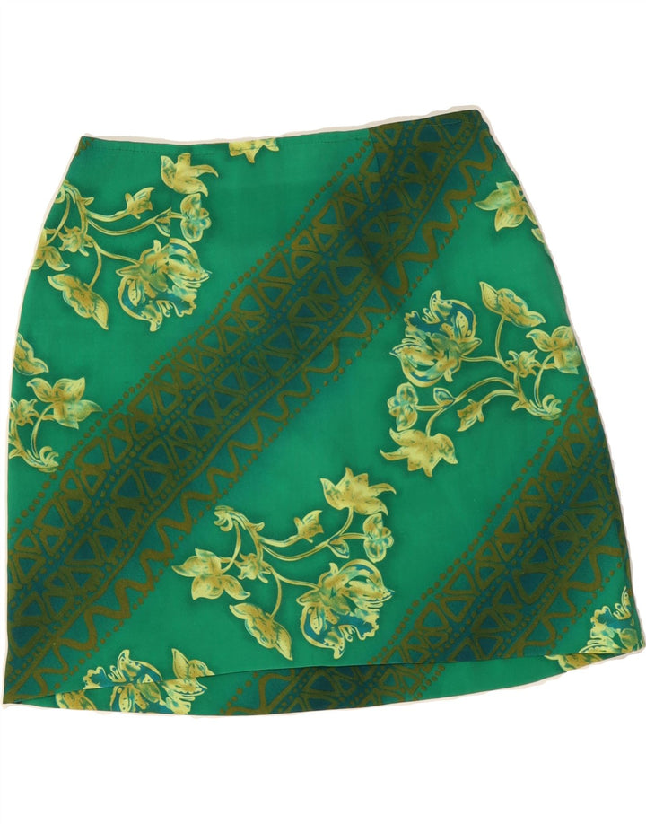 VINTAGE Womens Straight Skirt W28 Medium Green Paisley Vintage Vintage and Second-Hand Vintage from Messina Hembry 