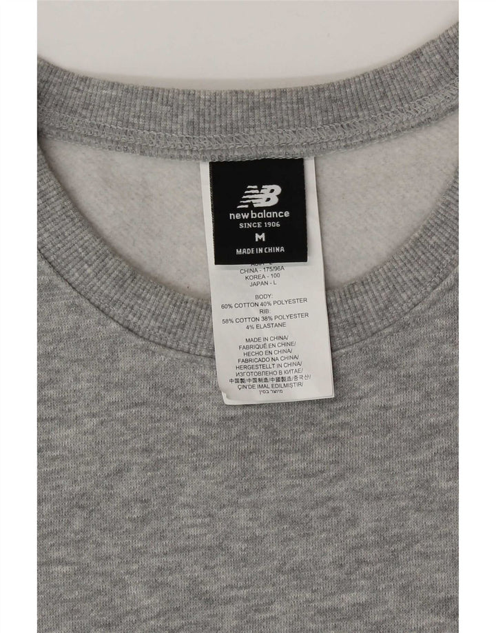 New Balance Hombre Sudadera Jumper Algodón Gris Medio
