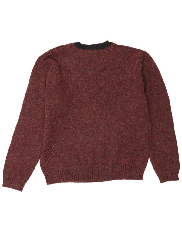 Jersey con cuello en V para hombre Old Navy XL Lana color block burdeos