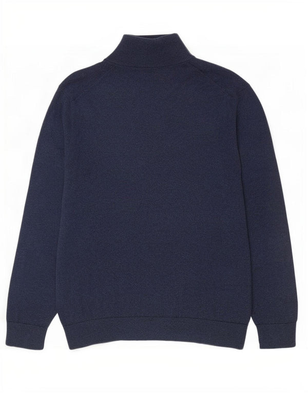 Nautica Jersey con cuello y cremallera para hombre, talla grande, algodón azul marino